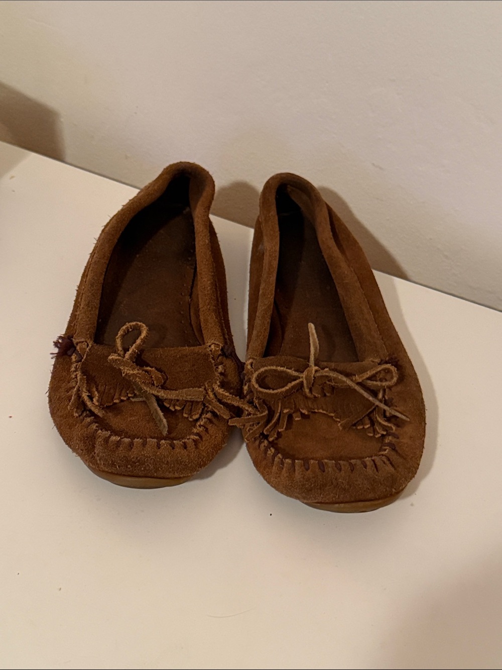 Women’s Suede Moccasin Slip-Ons in Brown - Size 8.5